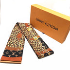 Louis Vuitton Silk Bandeau Wild at Heart Monogram Leopard Print Scarf