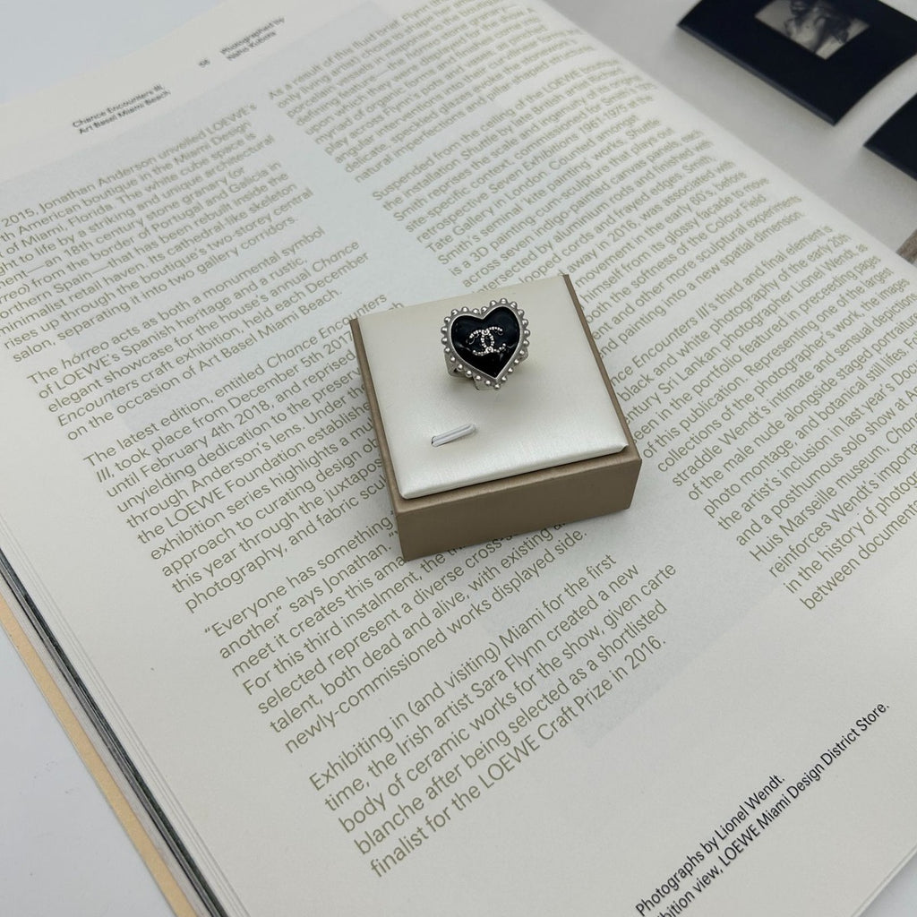 Chanel CC Logo Ring Black