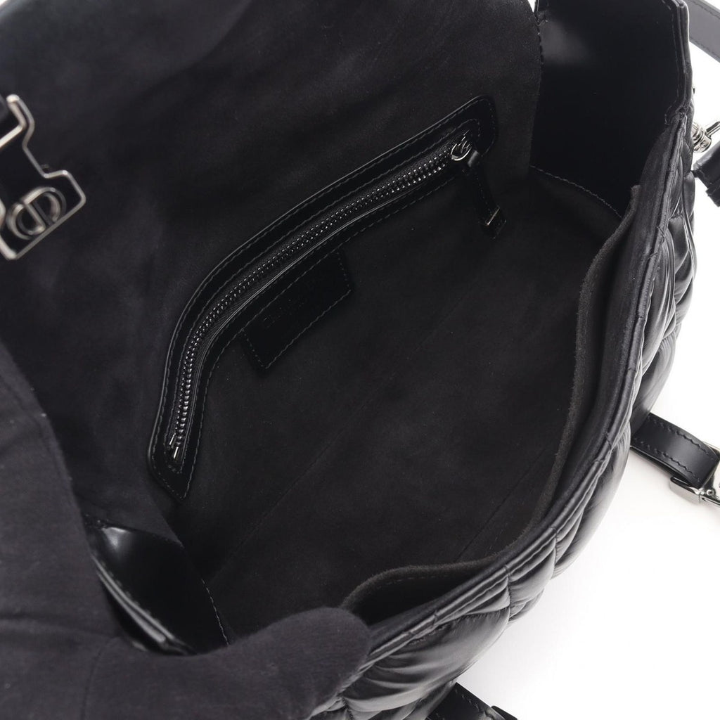 Dior Shoulder Bag Camp Small Macro Cannage Black Leather — view 3