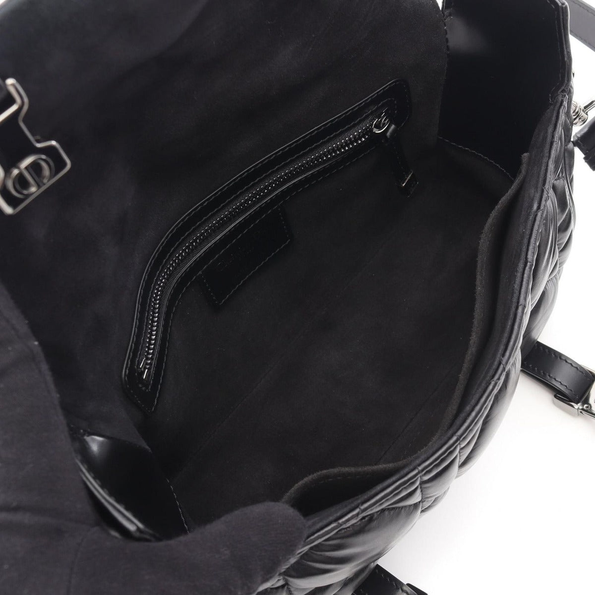 Dior Shoulder Bag Camp Small Macro Cannage Black Leather — view 3