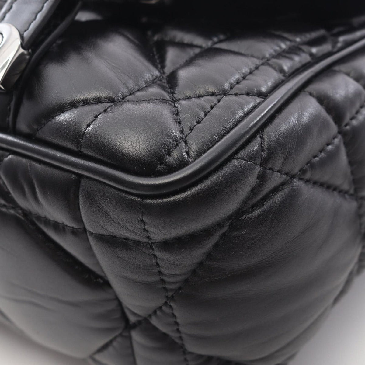 Dior Shoulder Bag Camp Small Macro Cannage Black Leather — view 5