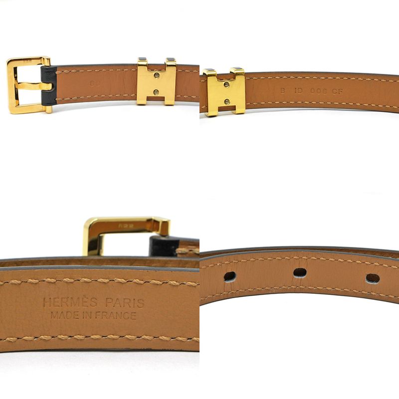 Hermes Belt Pop H Courte 15 80 cm Black Gold Hardware — view 9
