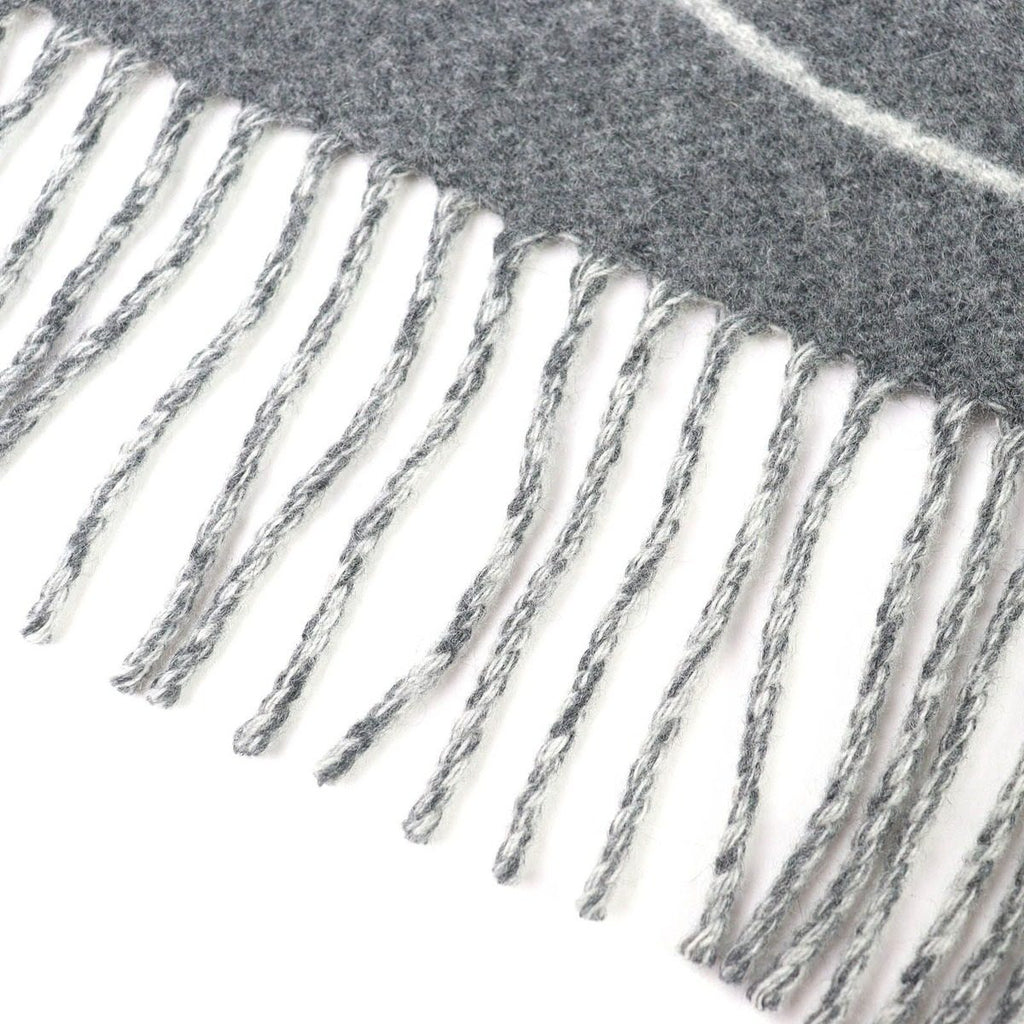 Hermes Entrelac Equestre Scarf Cashmere Horse Fringe Bicolor Gray — view 5