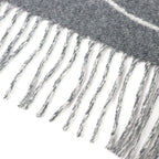 Hermes Entrelac Equestre Scarf Cashmere Horse Fringe Bicolor Gray — view 5