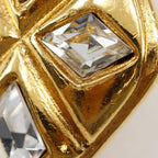 Chanel Bijoux Vintage Gold Plated and Rhinestone 22.5 g Earrings — view 8