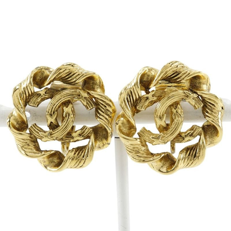Chanel Round Coco Mark Vintage Gold Plated 2239 9.7 g Earrings