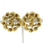 Chanel Round Coco Mark Vintage Gold Plated 2239 9.7 g Earrings