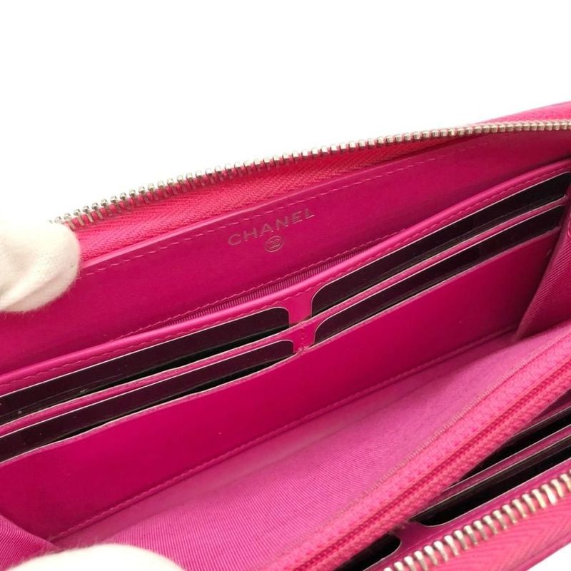 Chanel Quilted Round Zipper Long Wallet 11132 — view 8