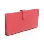 Hermes Bifold Wallet Bearn Souffle Rouge Casac Leather Kazak Red — view 2