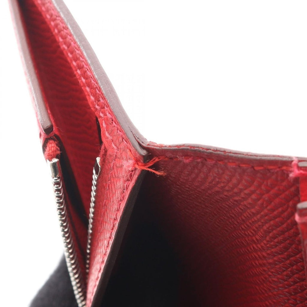Hermes Bifold Wallet Bearn Souffle Rouge Casac Leather Kazak Red — view 8