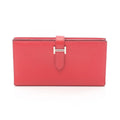 Hermes Bifold Wallet Bearn Souffle Rouge Casac Leather Kazak Red