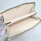 Chanel Long Zip Wallet Ap3337 Quilted Caviar Leather White Gdhardware — view 5
