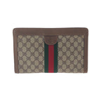 Gucci Vintage Sherry Line Brown Beige GG Supreme Canvas Clutch Bag Second — view 2