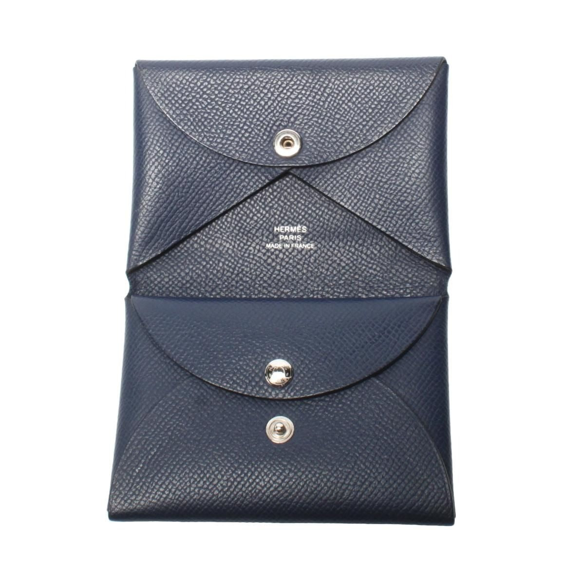 Hermes Coin Case Card Silver Calvi Duo — view 5