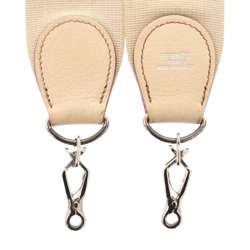 Hermes Evelyne Strap Beige Silver Hardware Courchevel Canvas 1873 — view 2