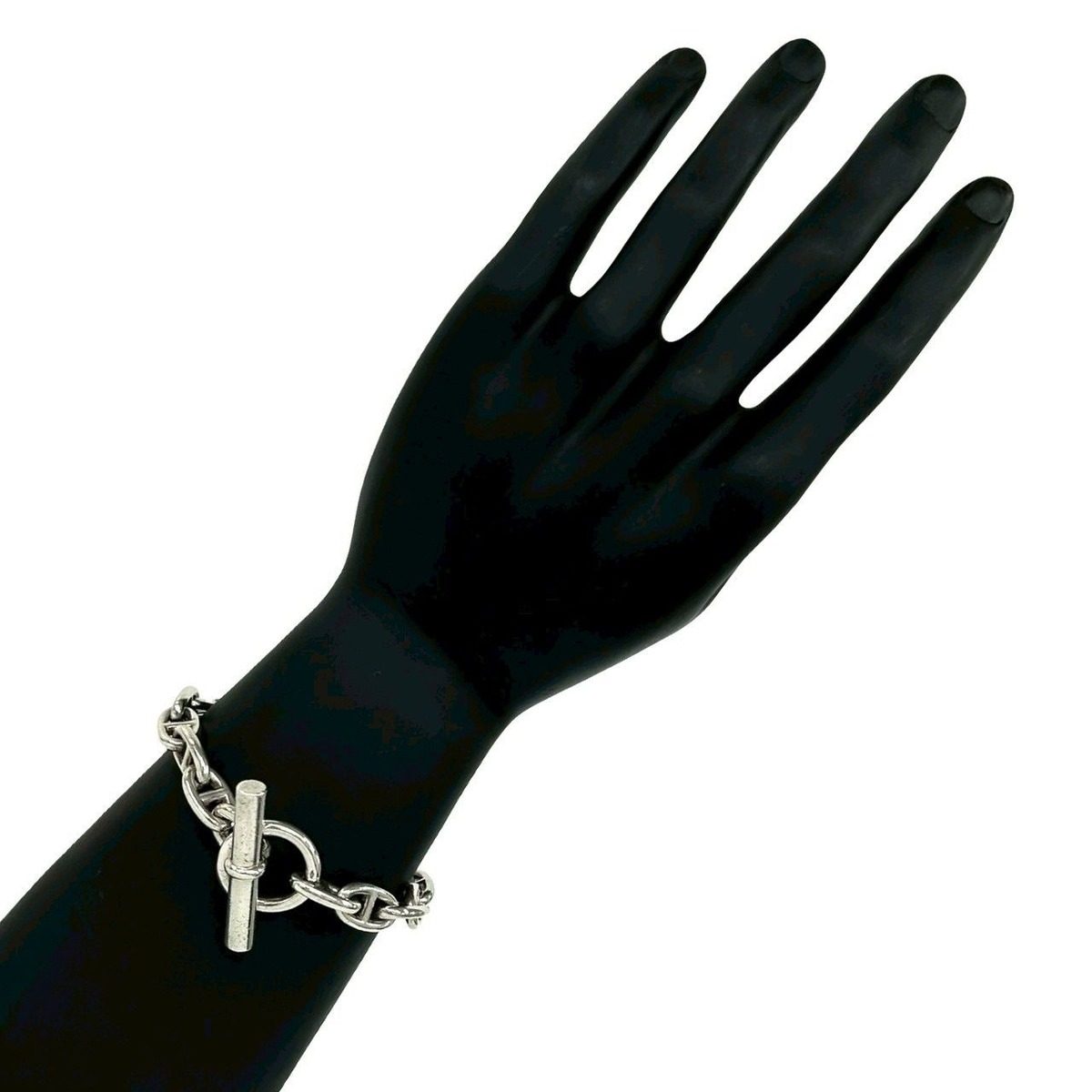 Hermes Chaine D'ancre MM 16 Links Cursive Logo Chain Bracelet — view 2