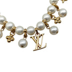 Louis Vuitton Bracelet Pearl River M1685 a Monogram Flower Logo White — view 6