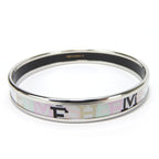 Hermes Bangle Emile PM Enamel Metal Multicolor Light Gray Silver Hardware — view 5