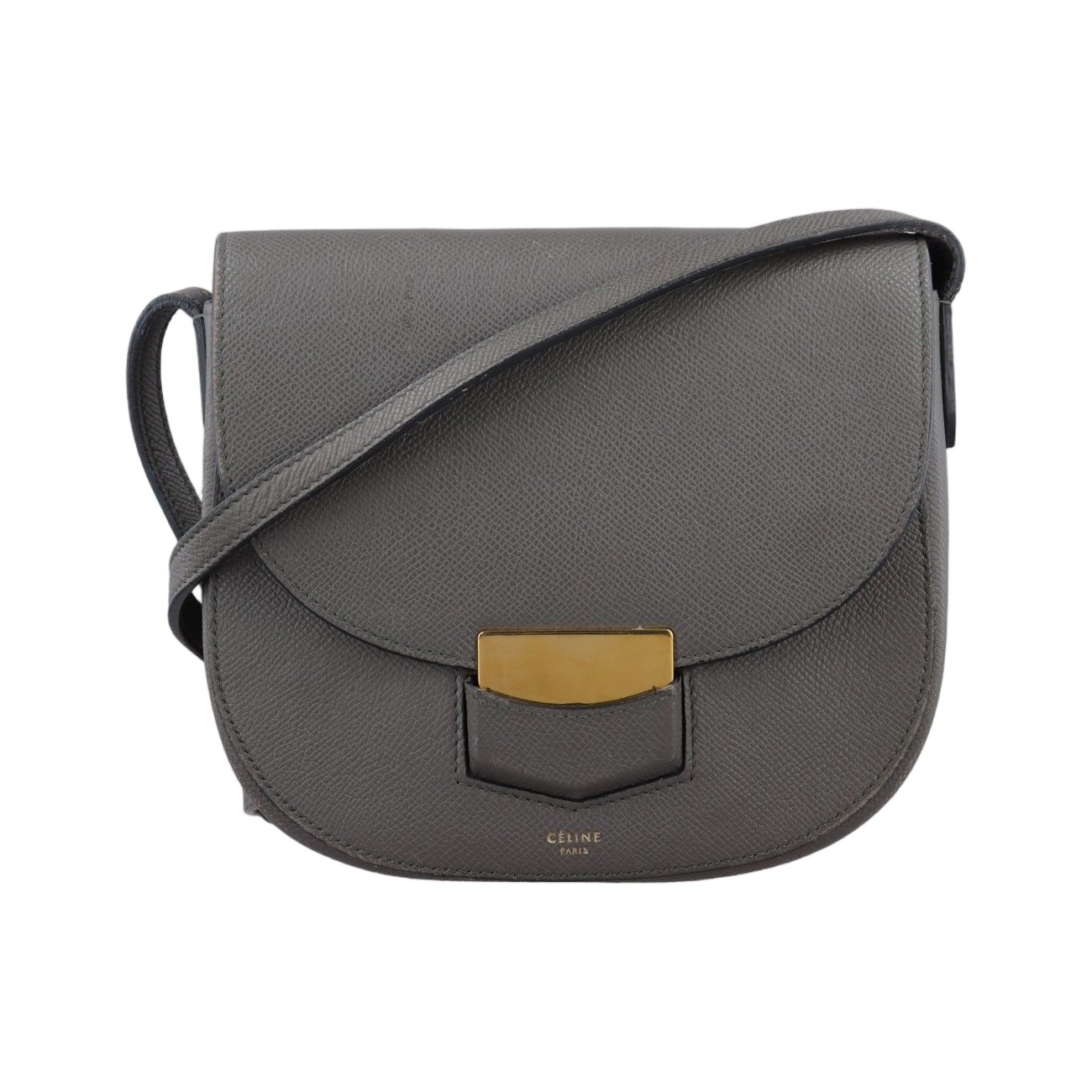 Celine Trotter Compact Gray Leather Shoulder