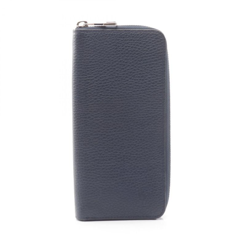 Louis Vuitton Round Long Wallet Zippy Vertical Navy Other