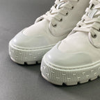 Hermes J4 Italian Short Boots High Cut Sneakers Logo Print 36 White Canvas — view 5
