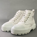 Hermes J4 Italian Short Boots High Cut Sneakers Logo Print 36 White Canvas