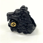 Gucci Michele Lionhead Interlocking G Logo Ring No 13 Metal Black — view 2