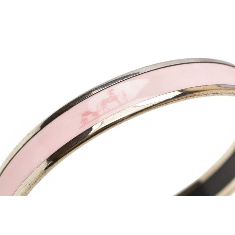 Hermes Bangle Bracelet Emile PM Caleche Light Pink Silver — view 3