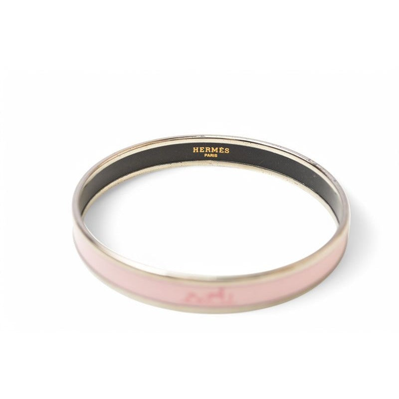 Hermes Bangle Bracelet Emile PM Caleche Light Pink Silver — view 8
