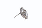Chanel CC Logo Earrings Rhinestone Silver Color 01 — view 4