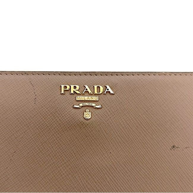 Prada Round Zipper Long Wallet Pink Beige Cammeo 1 Ml506 — view 9