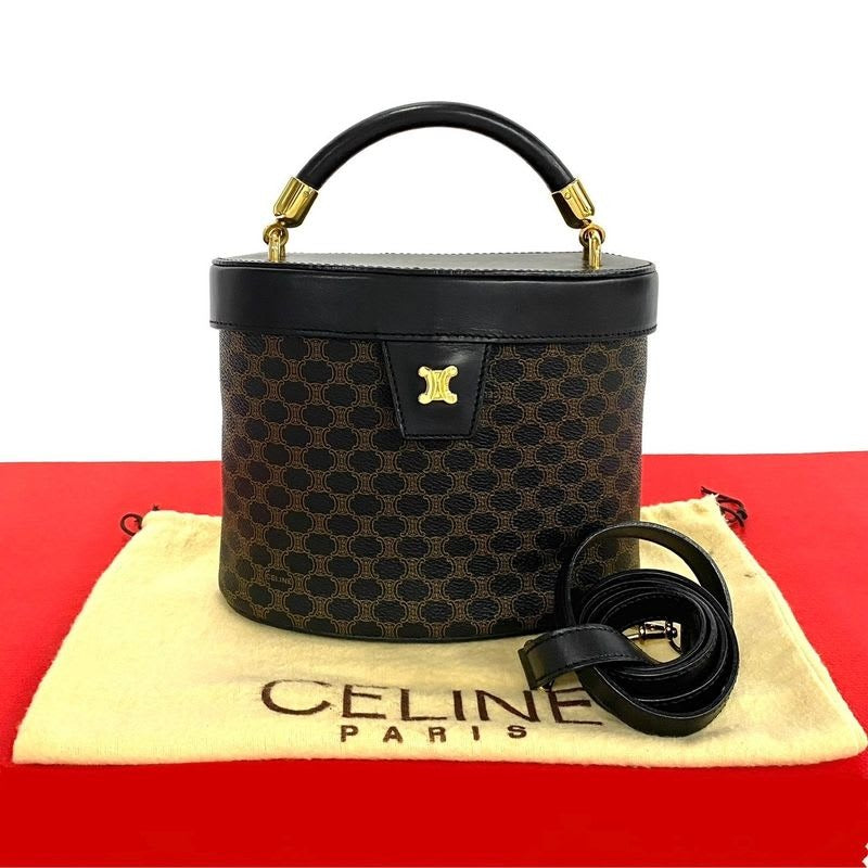 Celine Macadam Blason Pattern Triomphe Logo Hardware Leather 2-Way