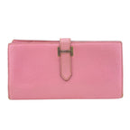Hermes Long Wallet Bifold Bearn Souffle Pink