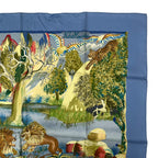 Hermes Carre 90 Scarf 100% Silk Nuba Mountain Blue Box — view 4
