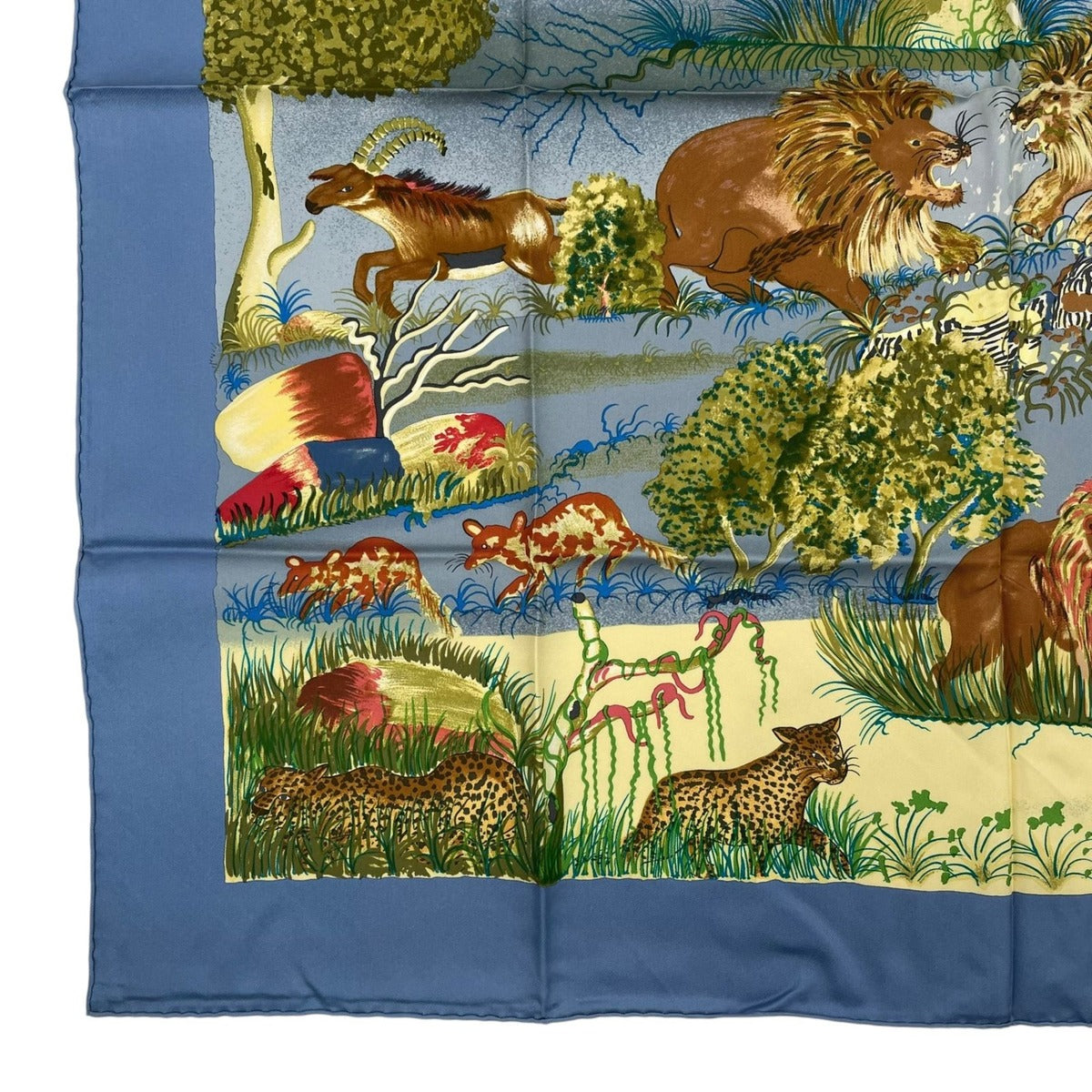 Hermes Carre 90 Scarf 100% Silk Nuba Mountain Blue Box — view 5