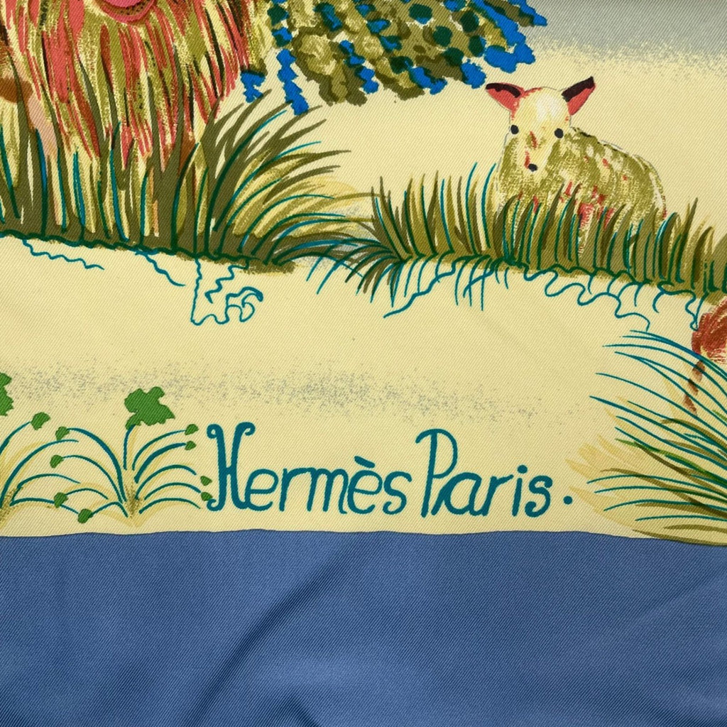 Hermes Carre 90 Scarf 100% Silk Nuba Mountain Blue Box — view 7