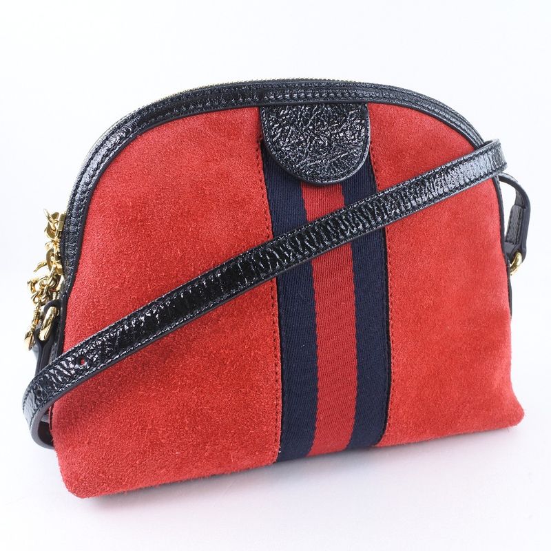 Gucci Ophidia Suede And Leather Hibisca Scuffed Shoulder Bag — view 3