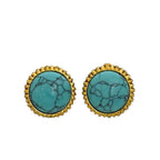 Chanel Earring Gold Light Blue GP — view 4