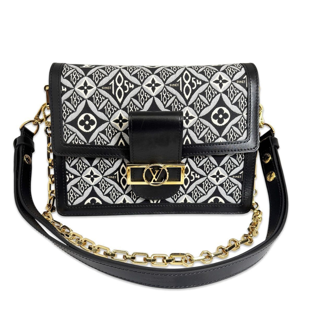 Louis Vuitton Dauphine MM Monogram Jacquard Black Shoulder Bag