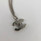 Chanel CC Logo Necklace Silver Vintage — view 6