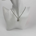Chanel CC Logo Necklace Silver Vintage