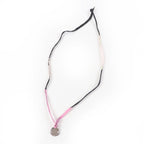 Hermes Motif Medal Tourbillon Silk Cord Necklace Silver Multicolor — view 3
