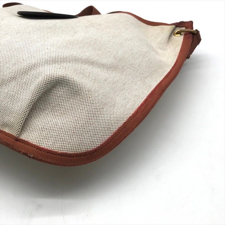 Hermes Canvas Saco Rodeo Toile Ash Shoulder Bag Brown — view 6