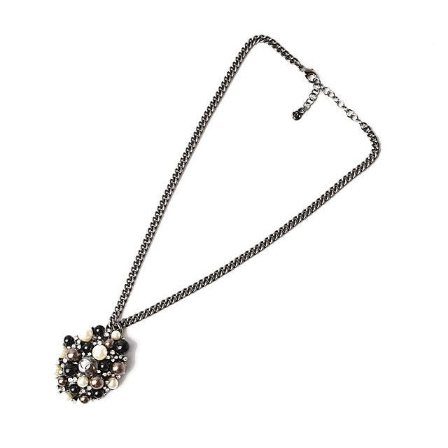 Chanel CC Mark Rhinestone Pearl Black White