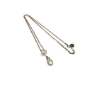 Christian Dior Necklace Pearl Gold Metal Faux Rhinestone