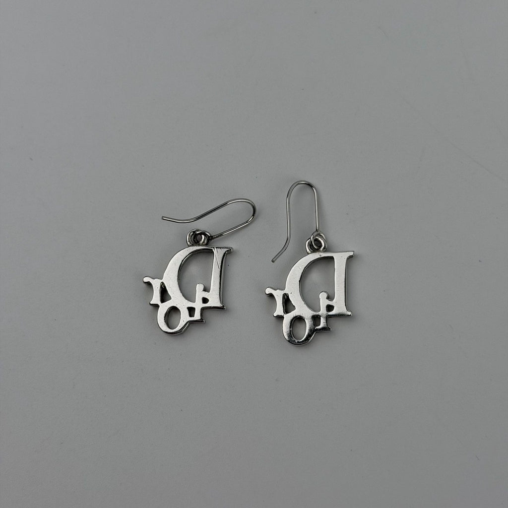 Dior Earrings Silver Logo Vintage — view 4