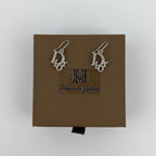 Dior Earrings Silver Logo Vintage