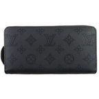 Louis Vuitton Zippy Wallet Mahina Noir Black Monogram Leather Round