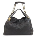 Chanel Quilted CC Logo Gold 2-Way Shoulder Bag Black