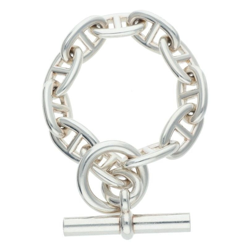 Hermes Chaine Dancre TGM Silver Bracelet 11 Link